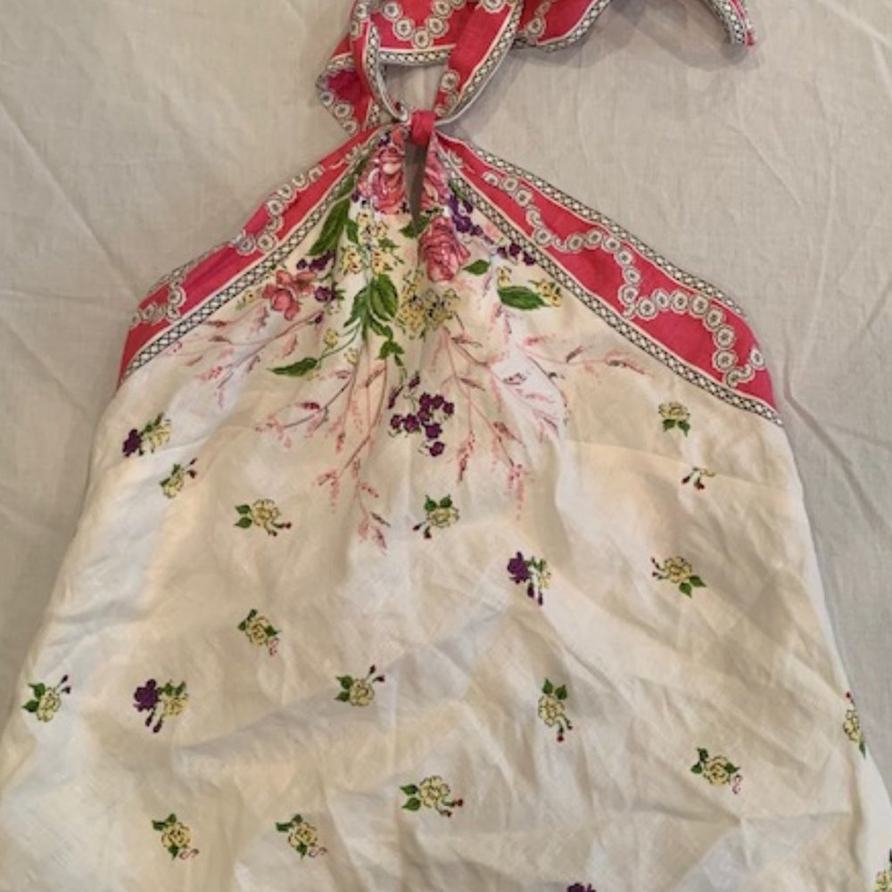 LOFT Pink and White Floral Halter Top